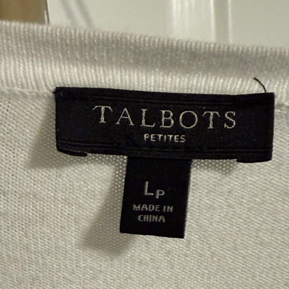 Talbots Cream Button-Front Cardigan - Picture 2 of 4